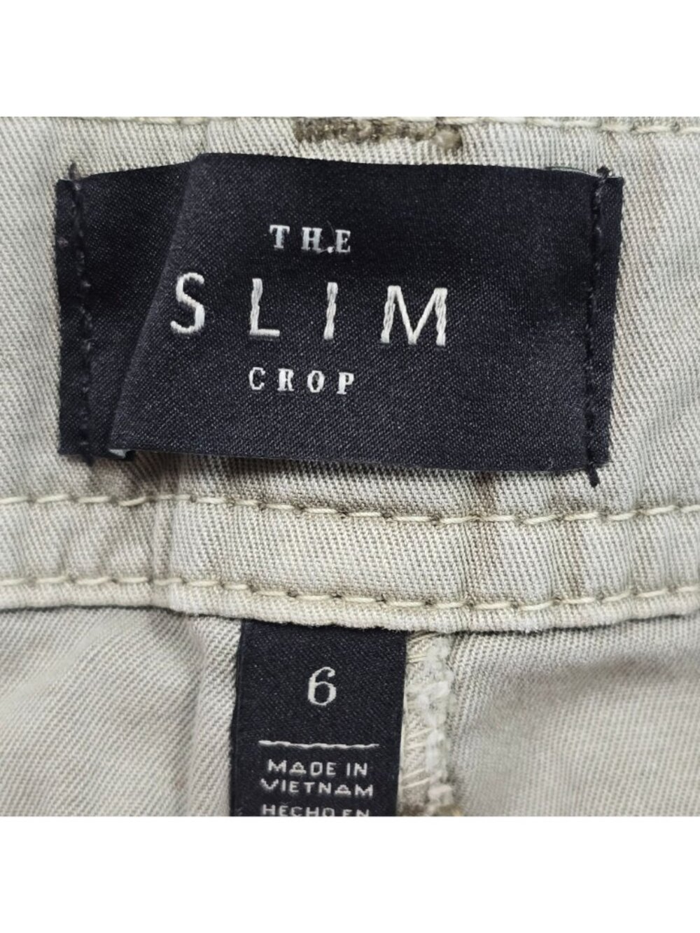 White House Black Market Womens Size 6 Slim Crop Pants Khaki Utility - Picture 2 of 7